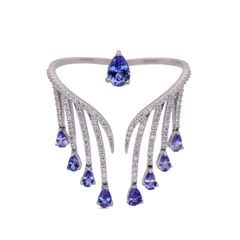 Diamond and Tanzanite Fancy Ring in White Gold: Opulent Sophistication