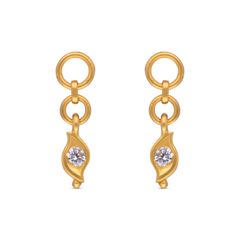 Minimalist Gold Drop Earrings with Solitaire Diamond