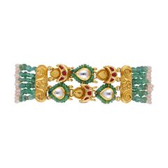 Mughal Garden Inspired Emerald and Pearl Bracelet