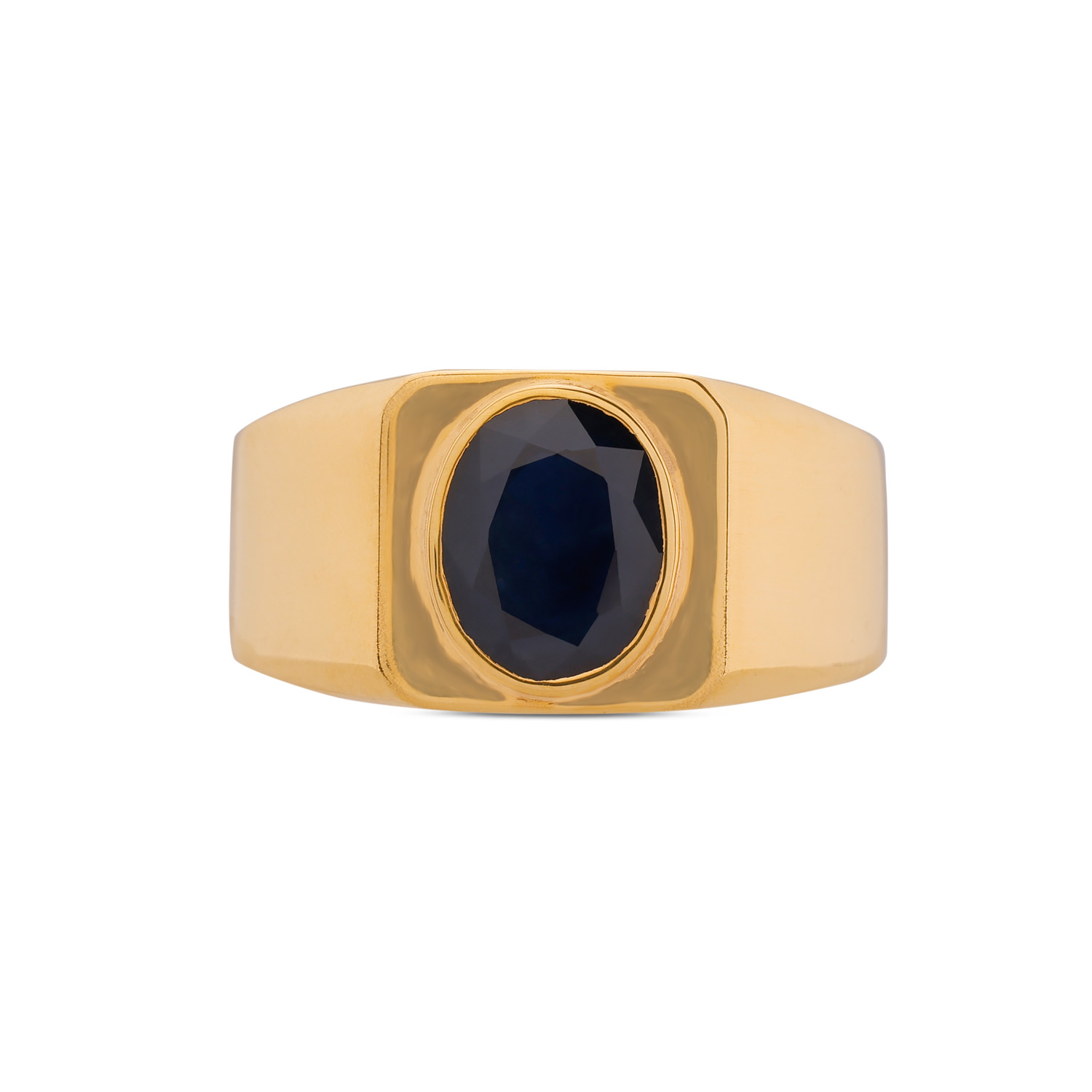 Sapphire Serenity: Blue Sapphire Single Stone Gold Ring