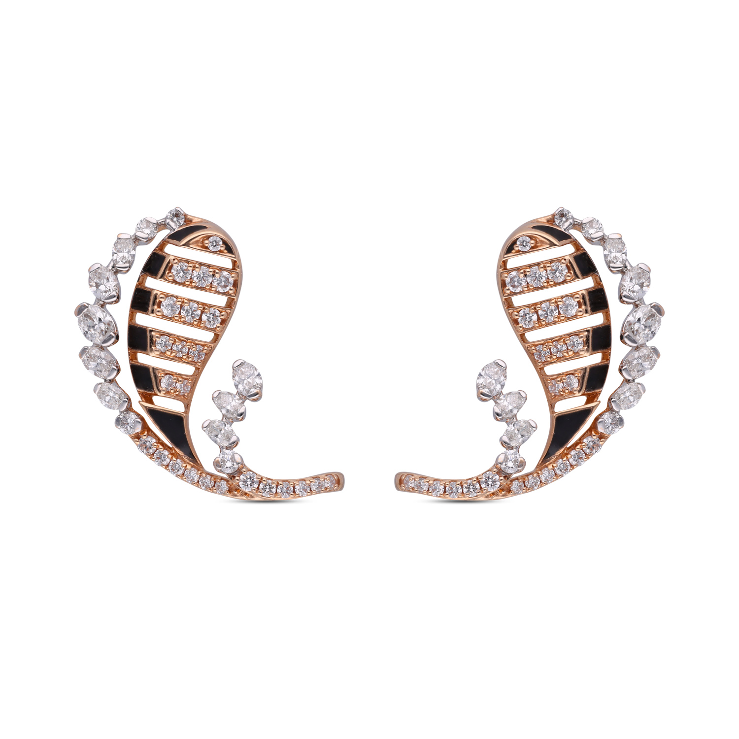 Fancy Design Rose Gold Diamond Earstud Set