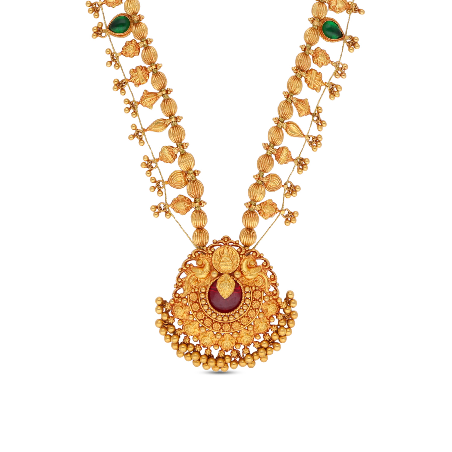Timeless Radiance: Plain Gold Necklace with Faceted Beads