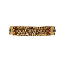 Heritage Pattern Oxidized Bangle Pair: Filigree Kundanwork Elegance