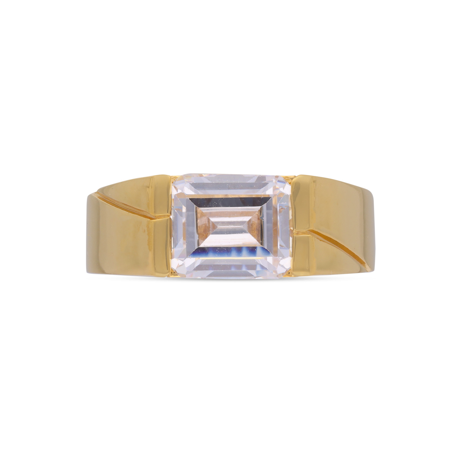 Simplicity in Sparkle: Single Cubic Zirconia Studded Gold Ring