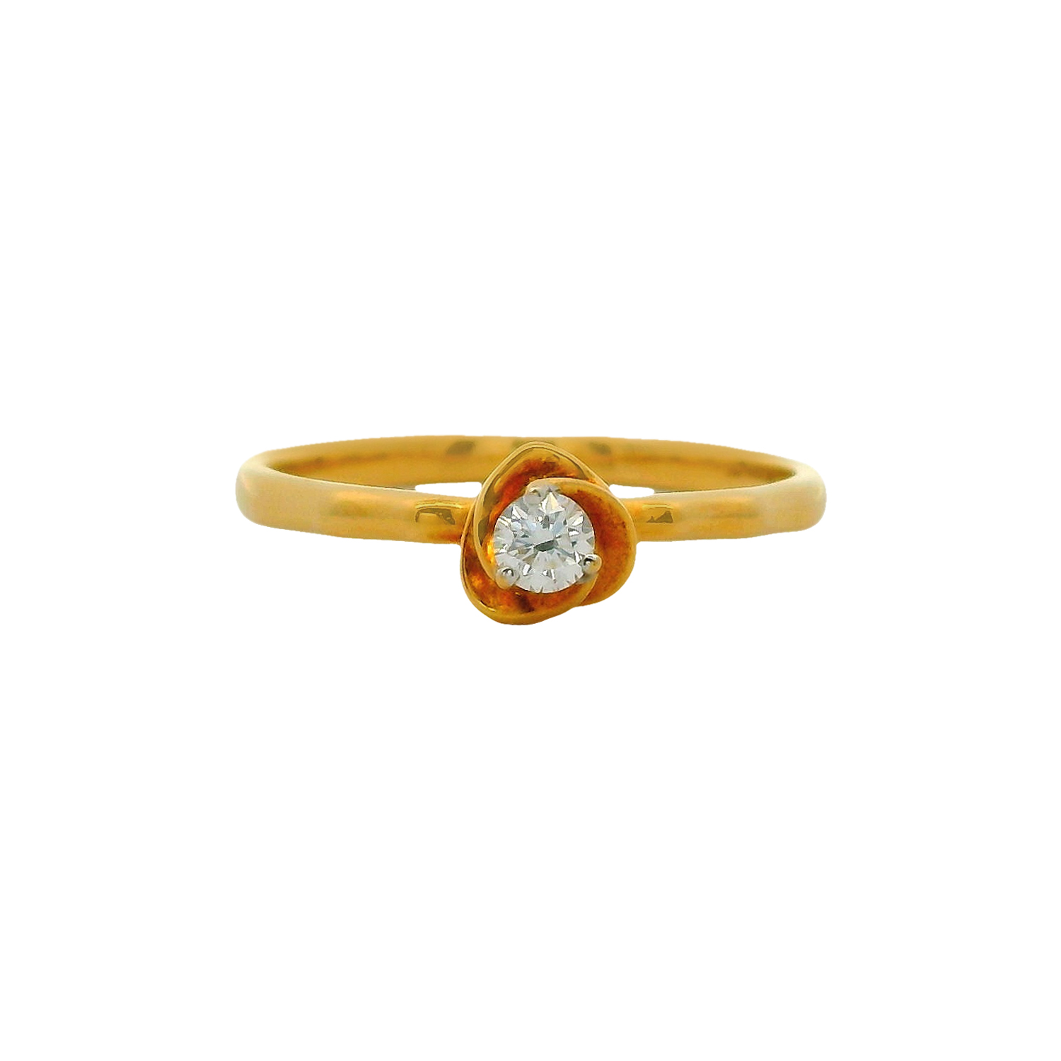 Minimal Solitaire Diamond Gold Ring