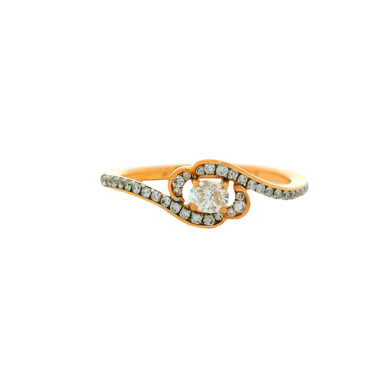 Crossover Diamond Gold Ring