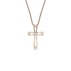 Elegant Diamond Cross Pendant Necklace