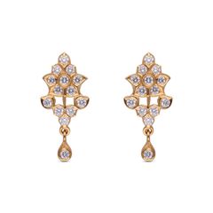 Golden Radiance Diamond Drop Earrings