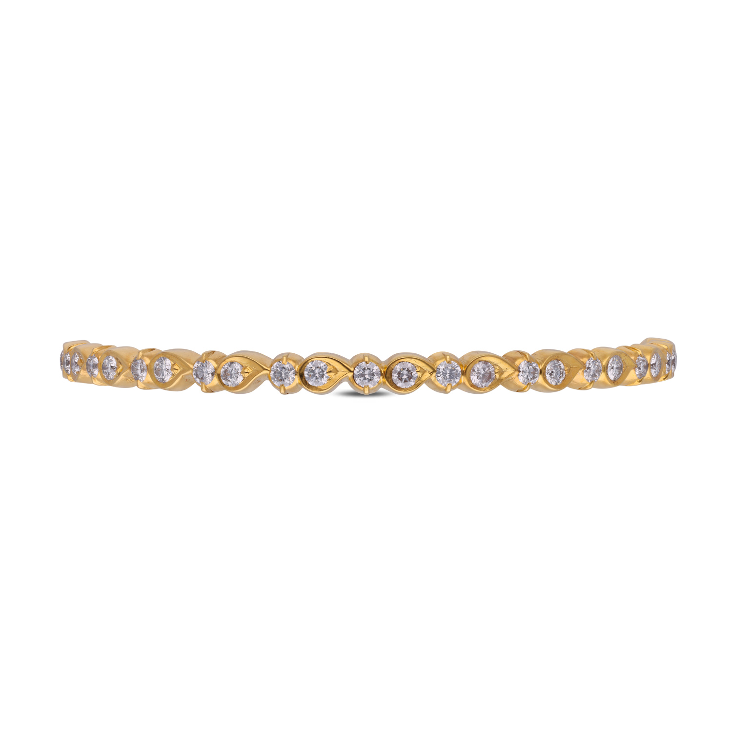 Elegant Diamond Studded Gold Bangle Pair
