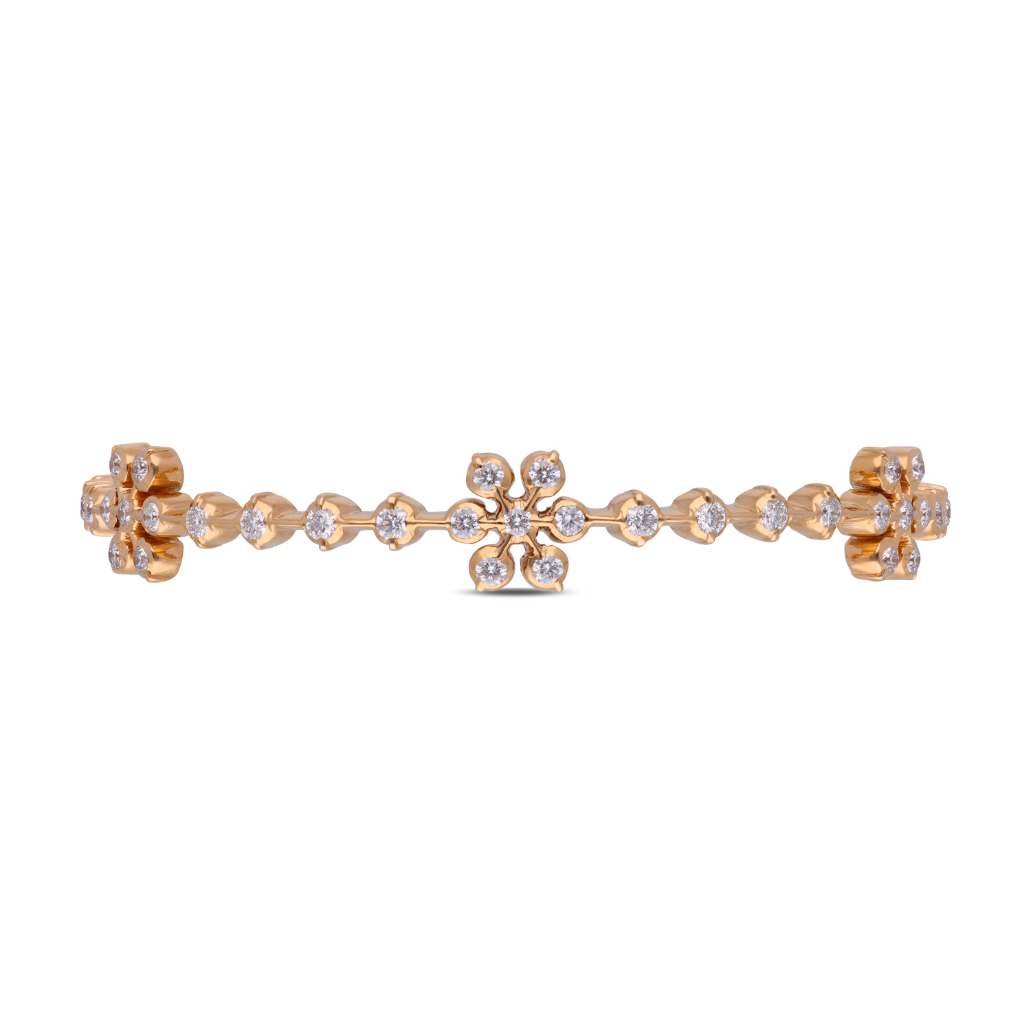 Elegant Diamond Studded Gold Bangle Pair