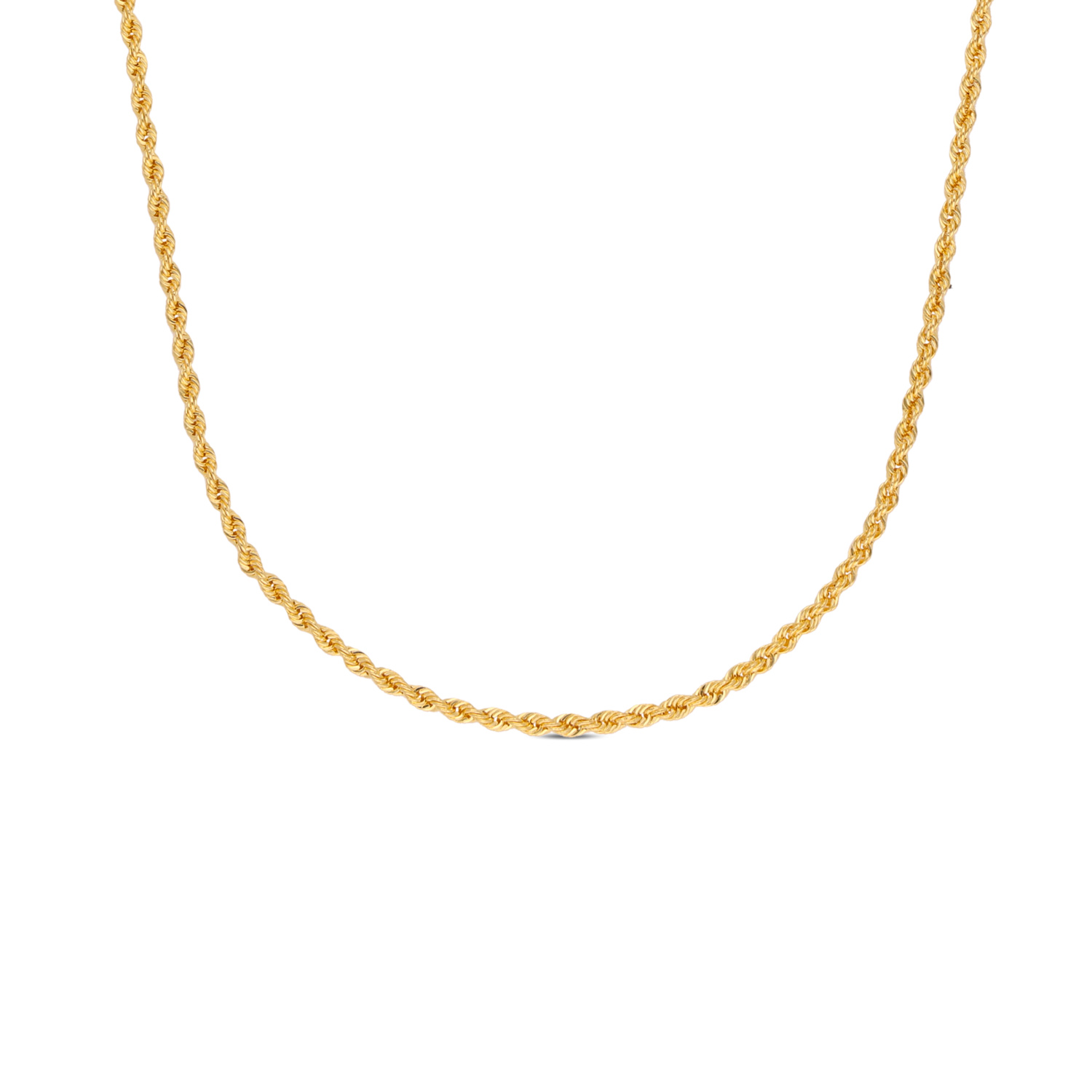 Hollow Rope Design Plain Gold Chain
